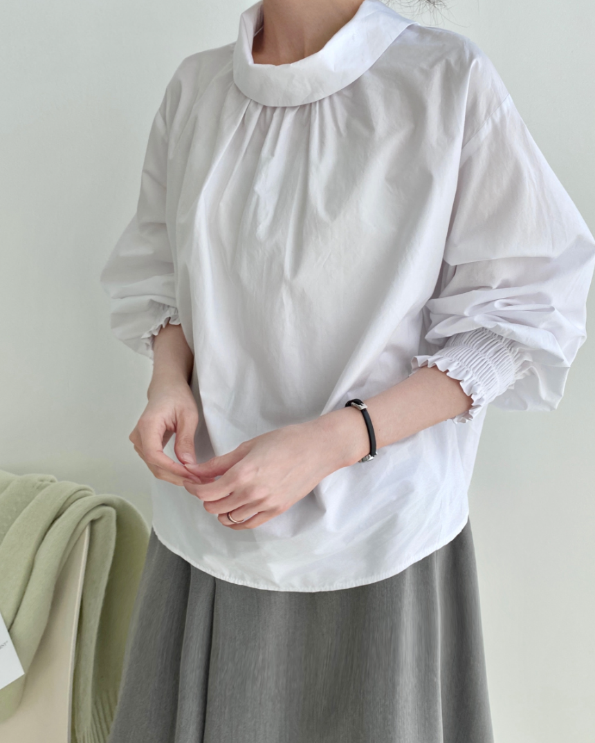 Cowl neck smock shirt