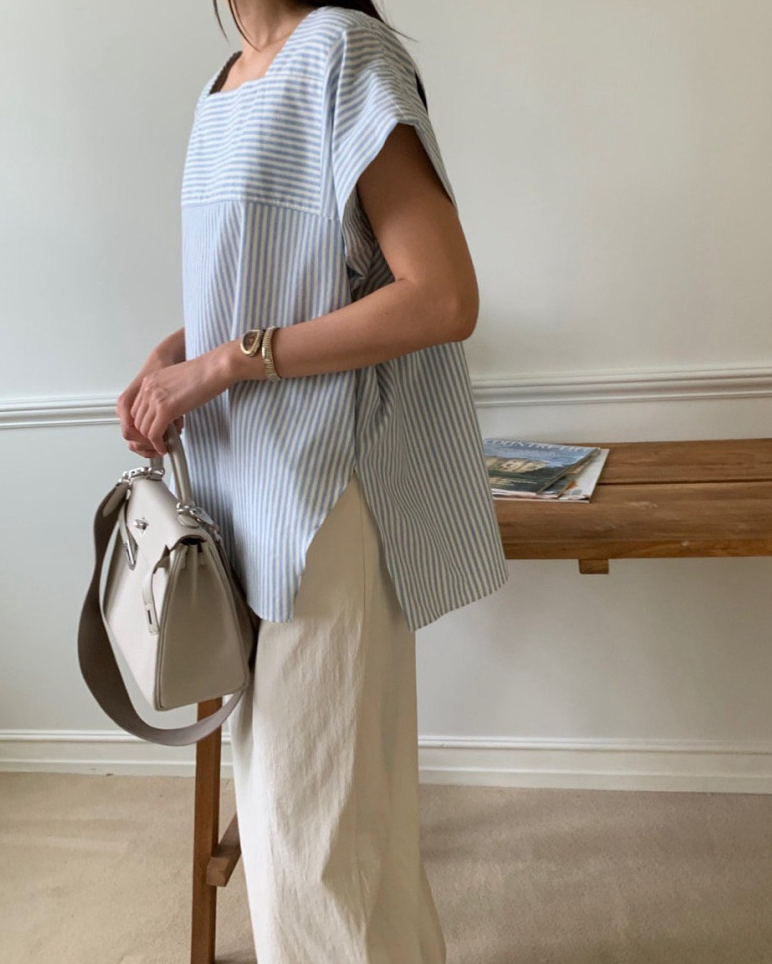 Striped tunic blouse
