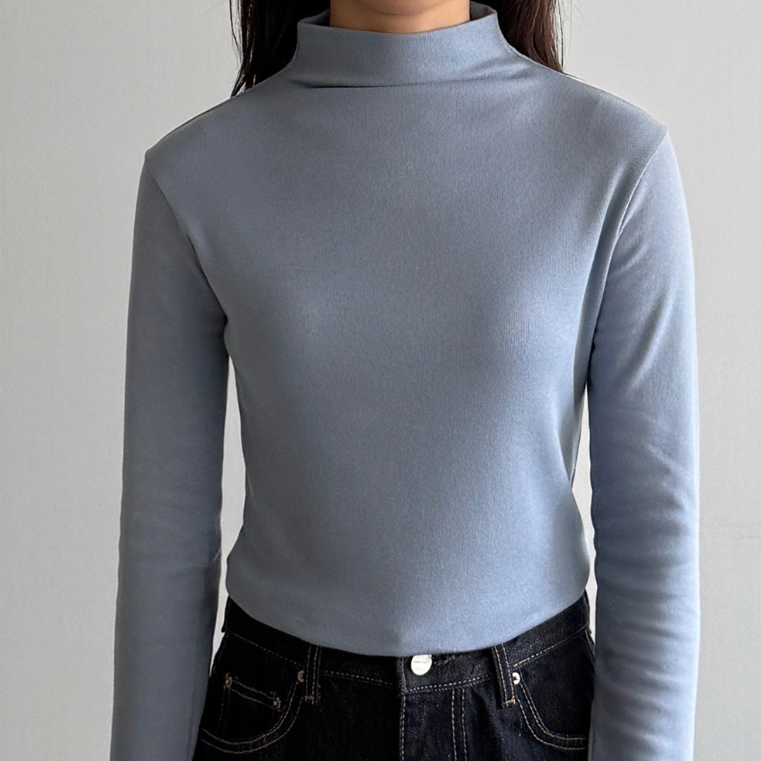 (F/W) Cotton-modal high neck top