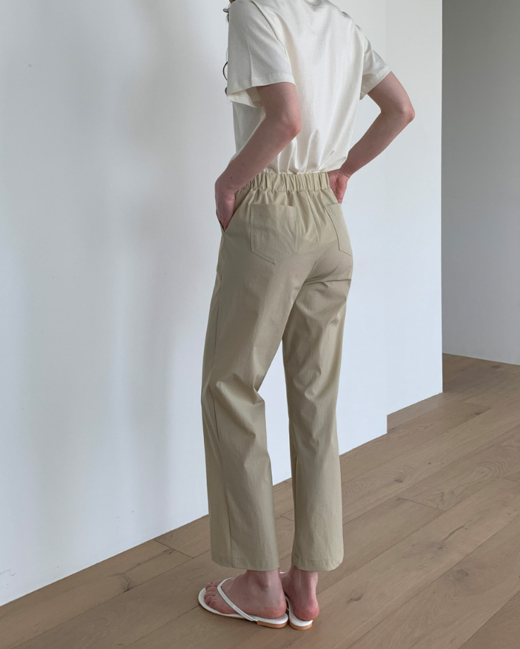 Nylon Straight-Leg Pants