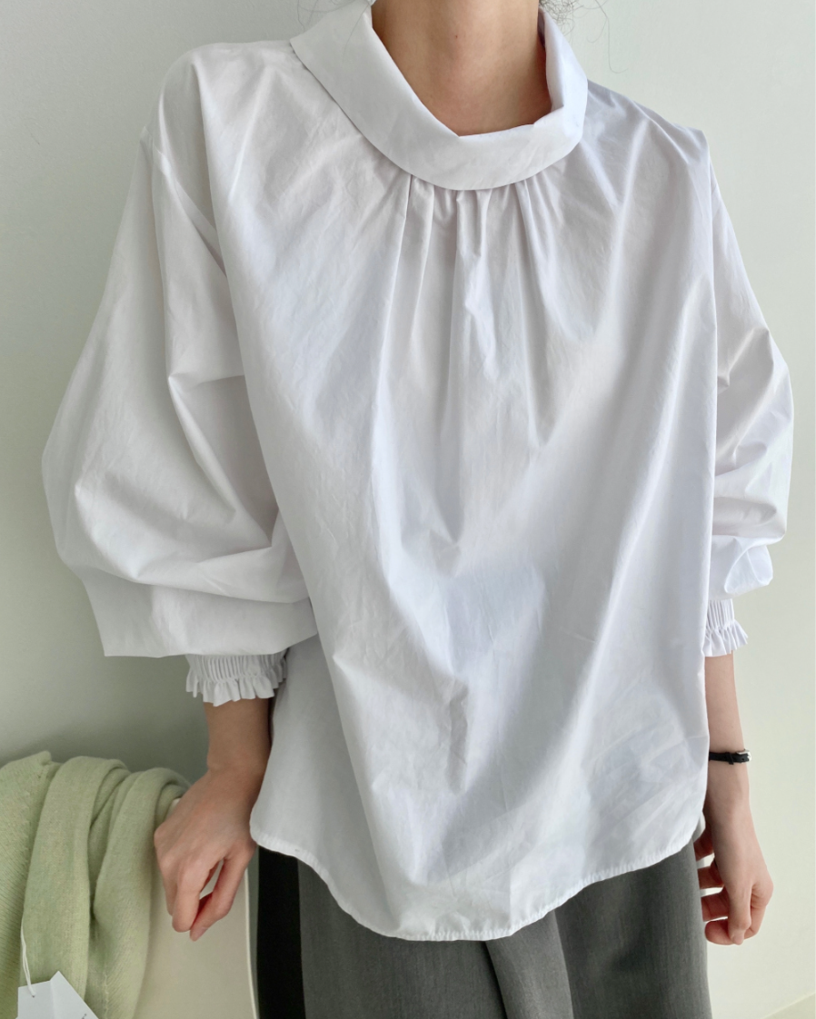 Cowl neck smock shirt
