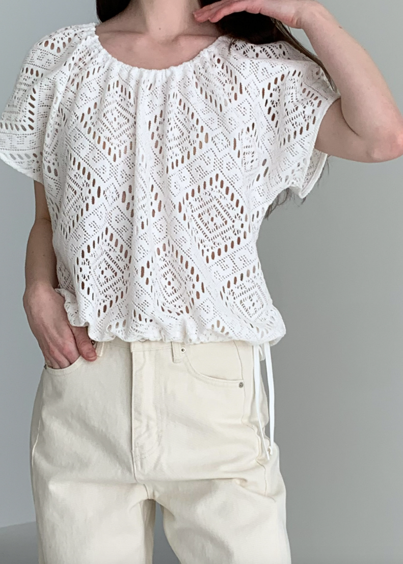 Eyelet knit top