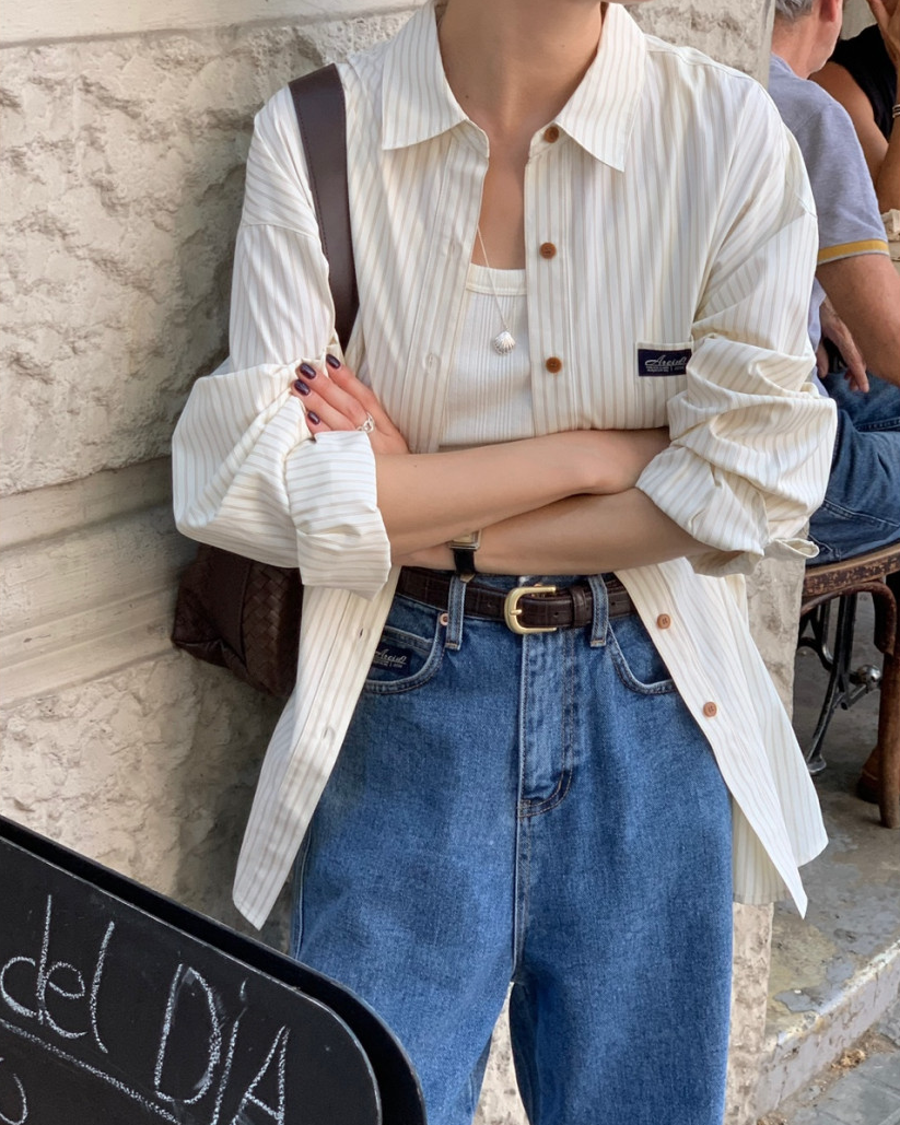 AREING boxy striped shirt