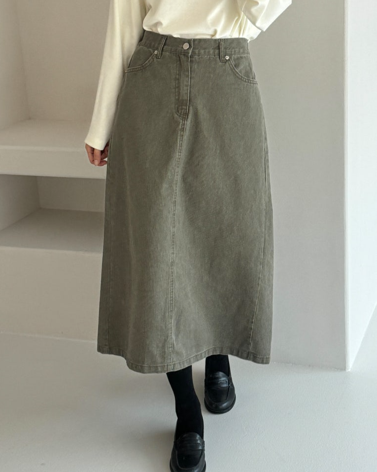 Bari A line cotton skirt