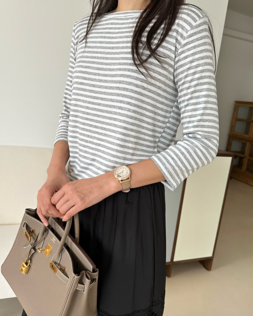 Boatneck striped tee