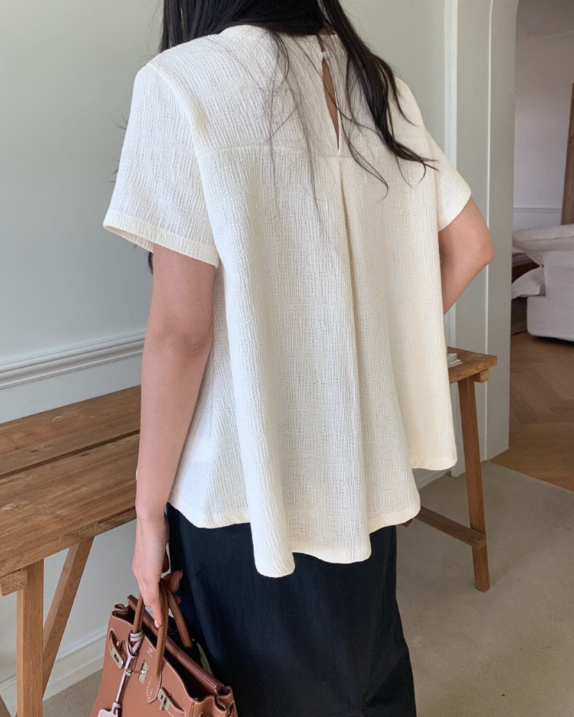 Flared cotton blouse