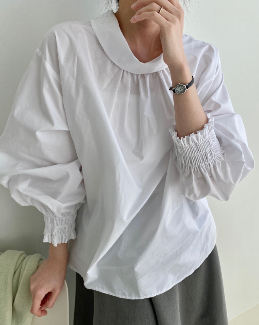 Cowl neck smock shirt