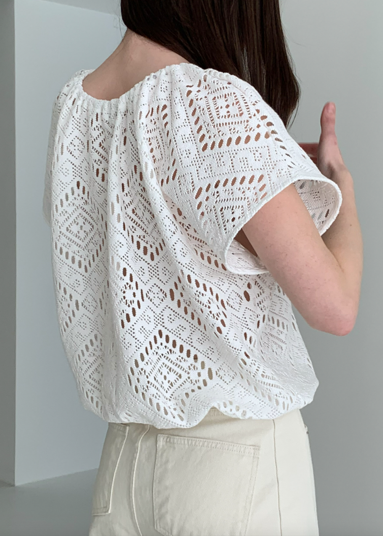 Eyelet knit top