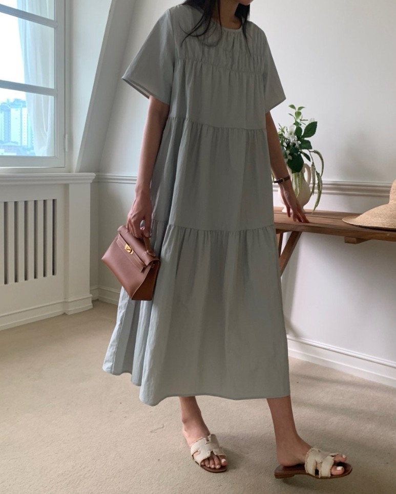 Nylon smocked dress