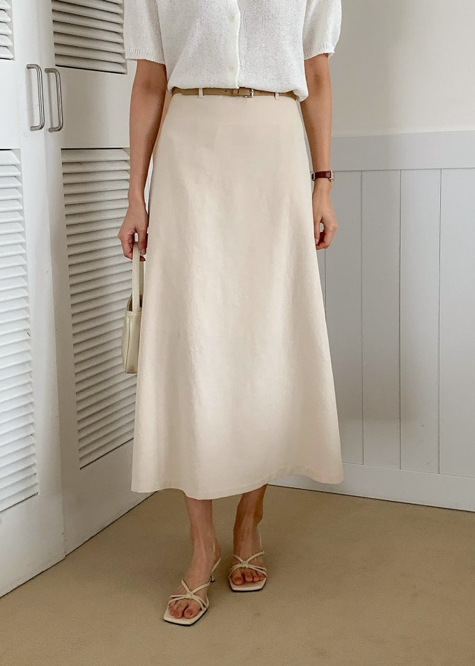 Cotton skirt with belt