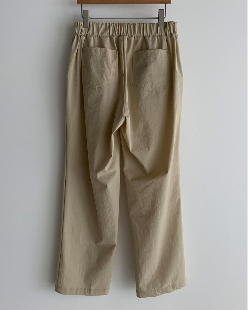 Nylon Straight-Leg Pants
