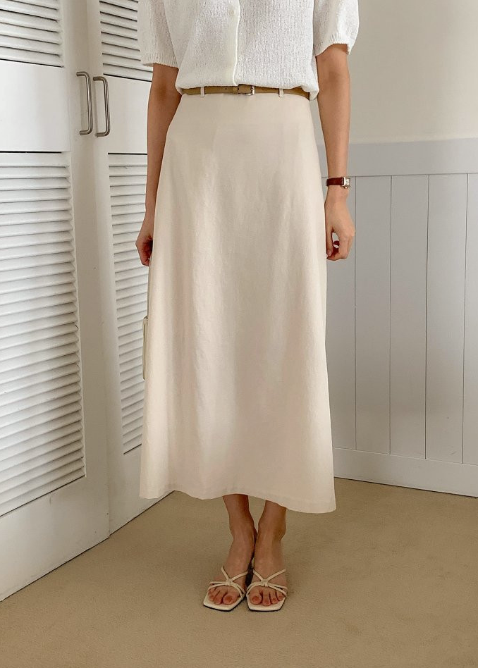 Cotton skirt with belt
