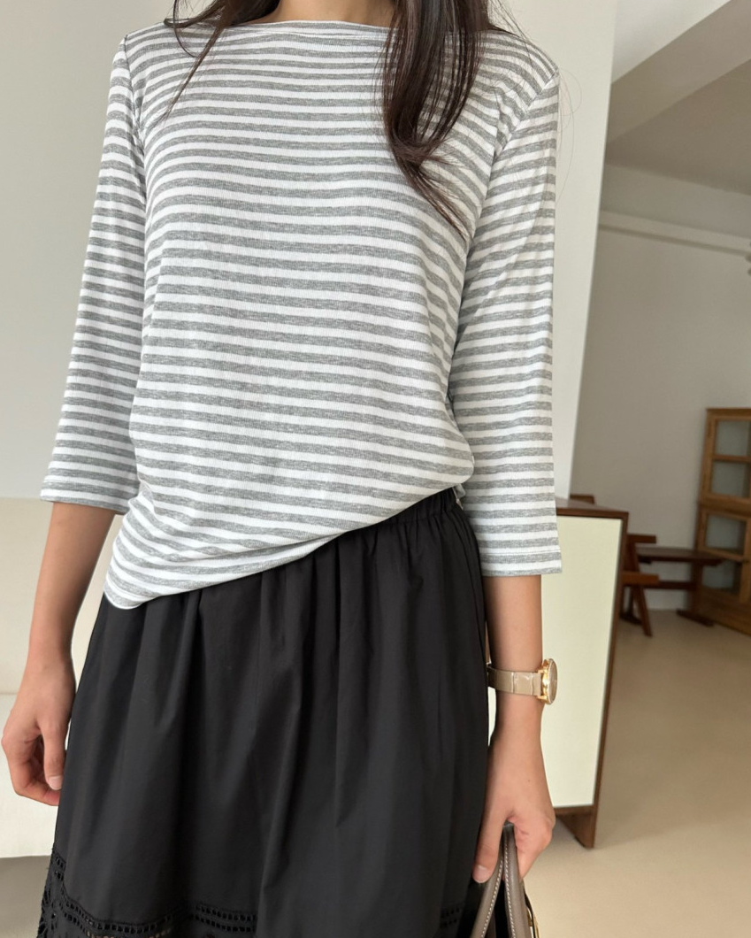 Boatneck striped tee