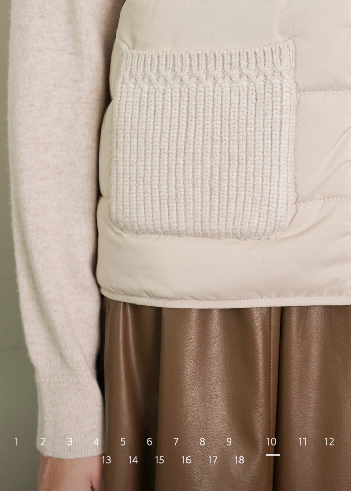 (F/W) Knitted-back down vest