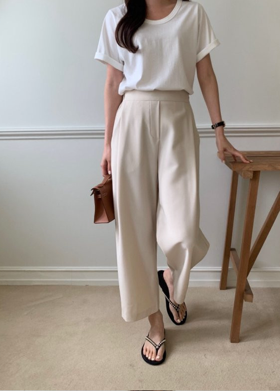 Summer pintuck slacks
