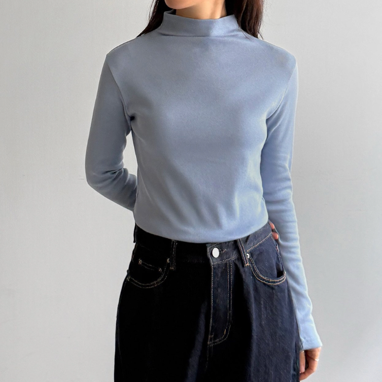 (F/W) Cotton-modal high neck top