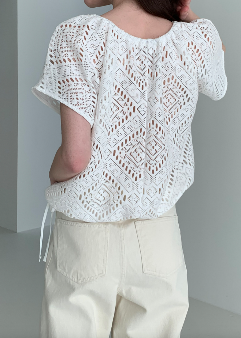 Eyelet knit top