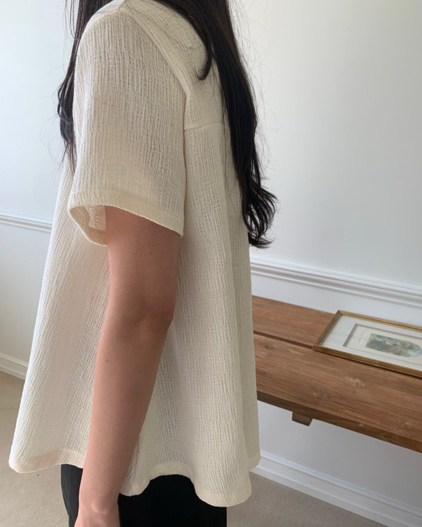 Flared cotton blouse