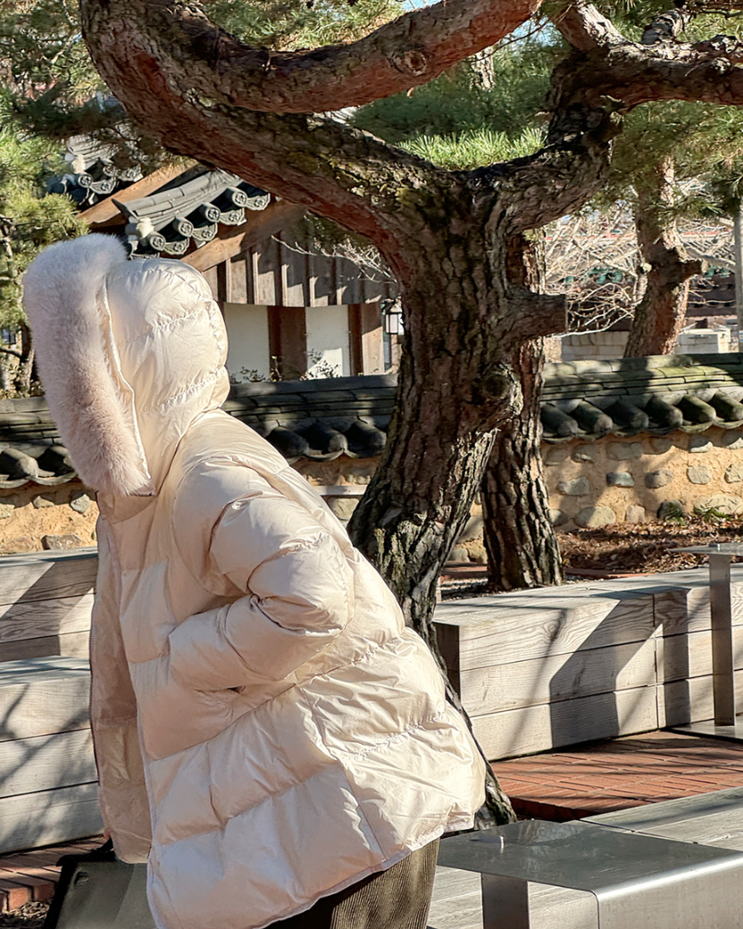 (F/W) Fox fur duck down jacket