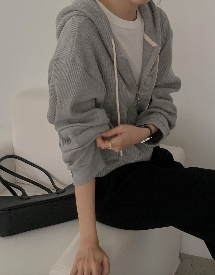 Waffle Full-zip hoodie