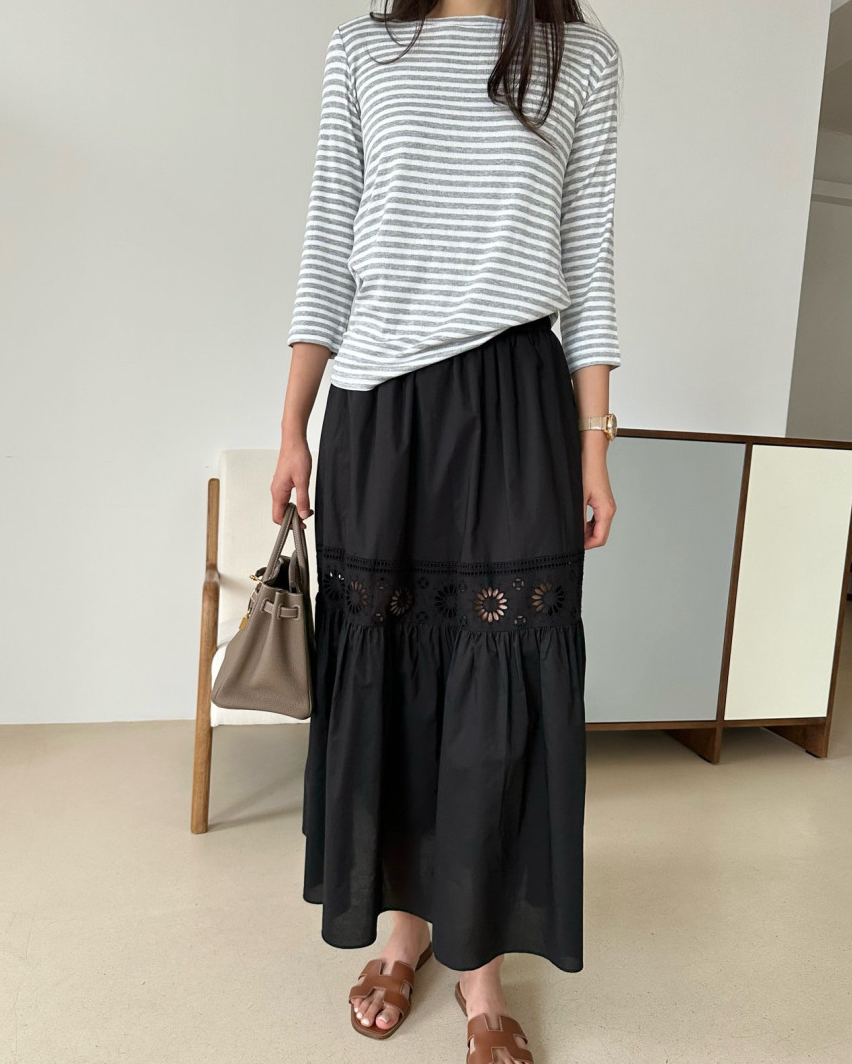 Boatneck striped tee