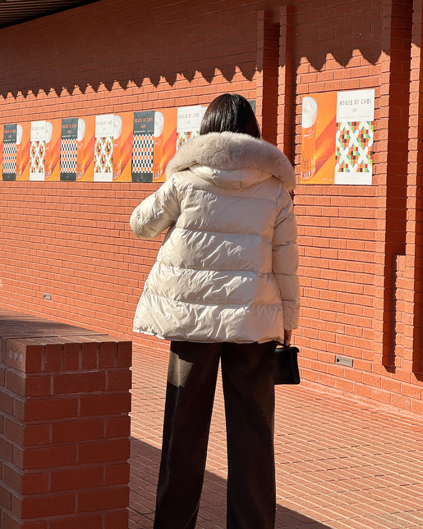 (F/W) Fox fur duck down jacket