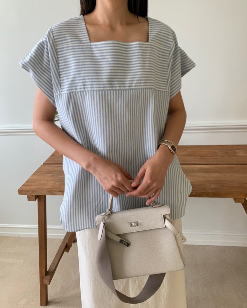 Striped tunic blouse
