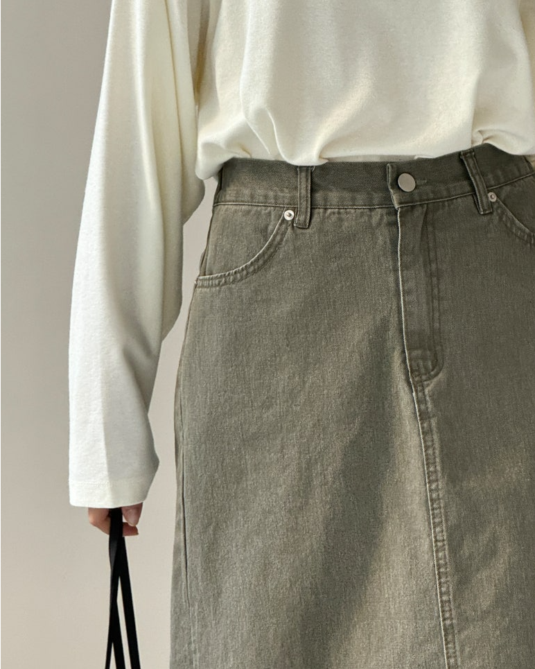 Bari A line cotton skirt