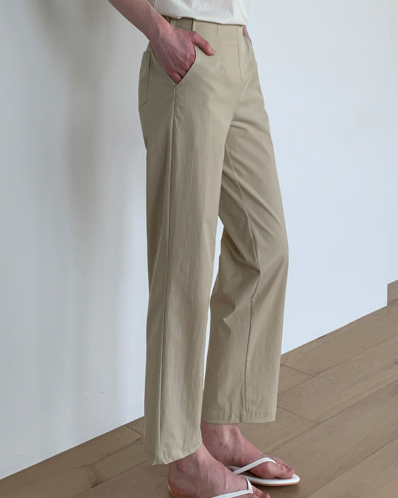Nylon Straight-Leg Pants