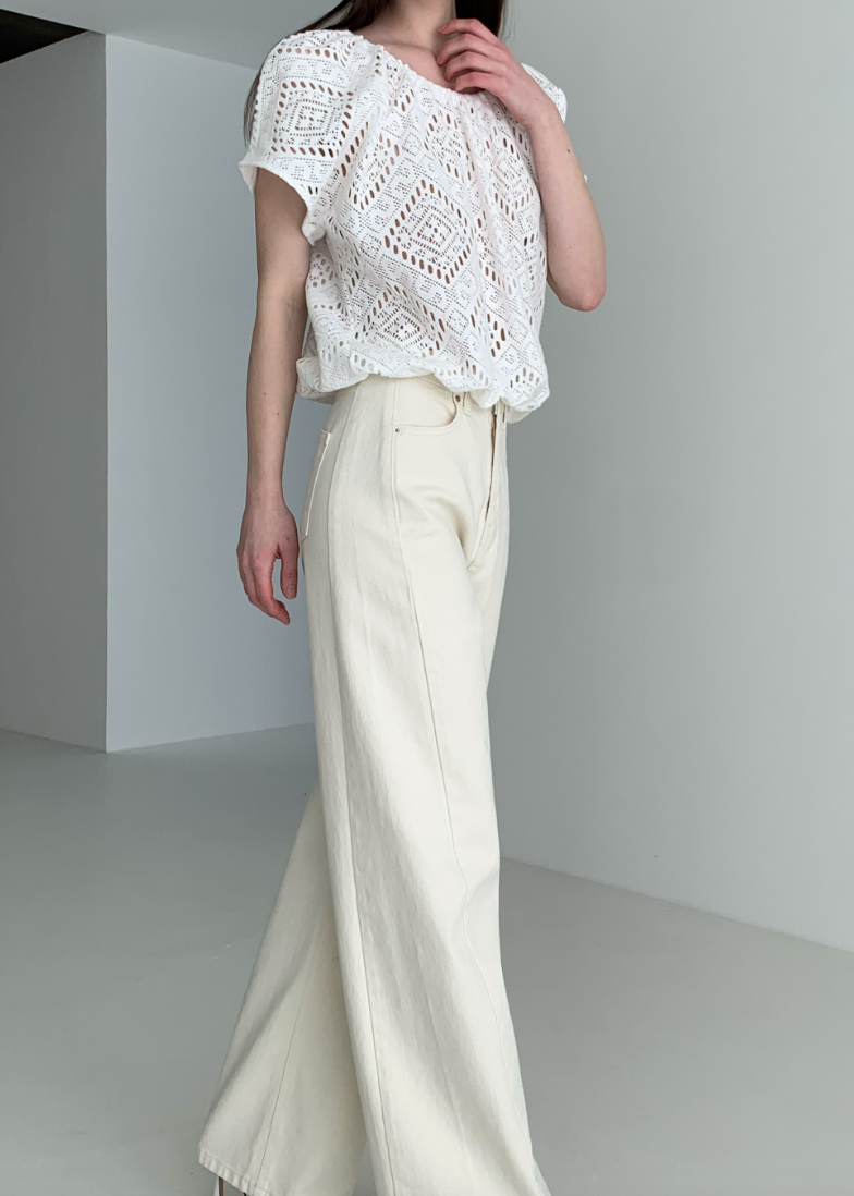 Eyelet knit top