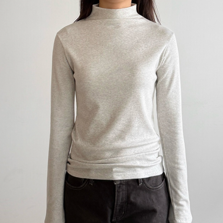 (F/W) Cotton-modal high neck top