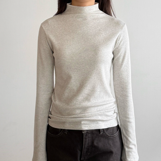 (F/W) Cotton-modal high neck top