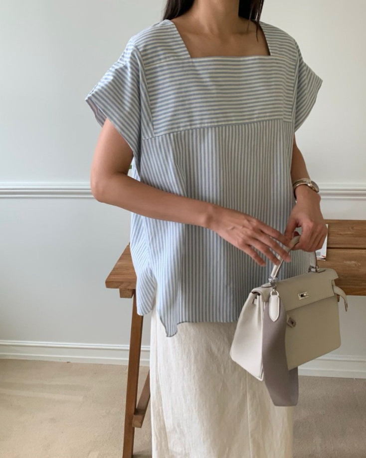 Striped tunic blouse