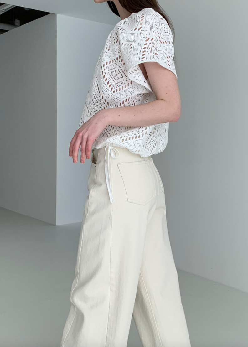 Eyelet knit top