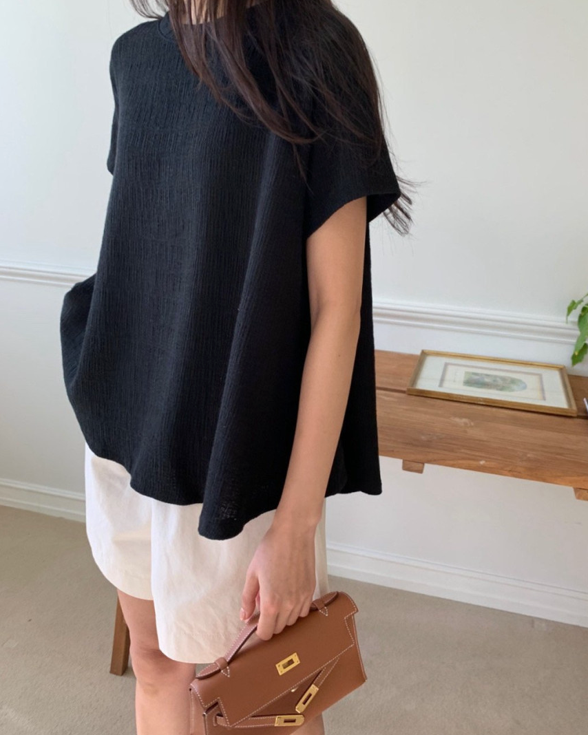 Flared cotton blouse