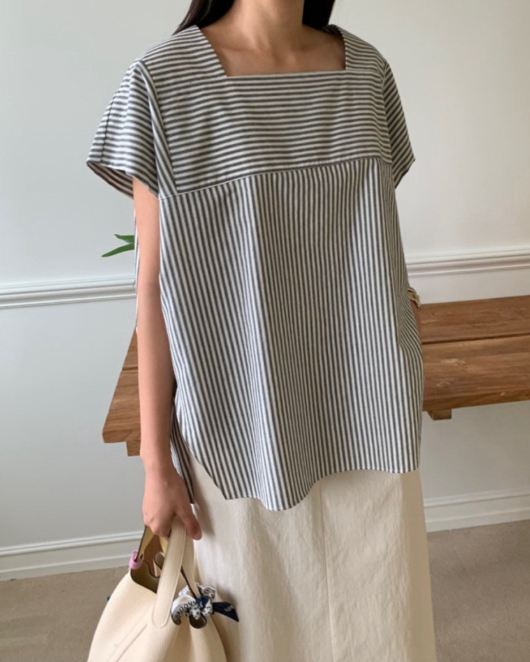 Striped tunic blouse