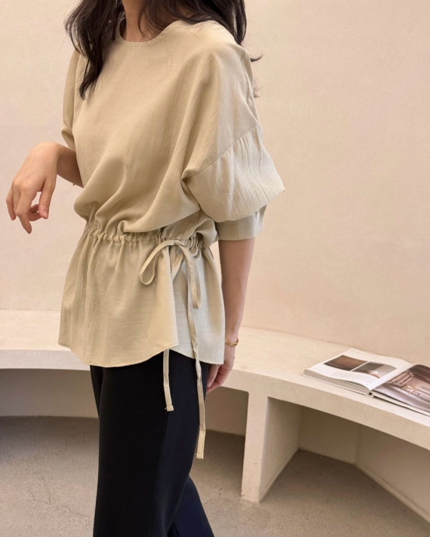 Waist string rayon blouse