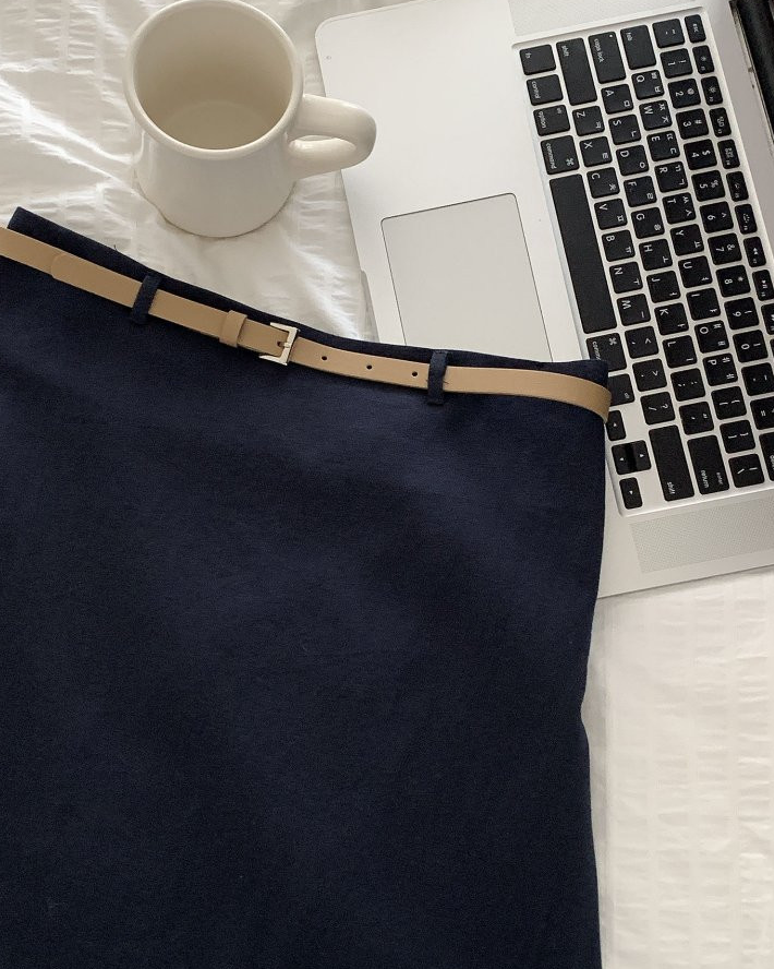 Cotton skirt with belt