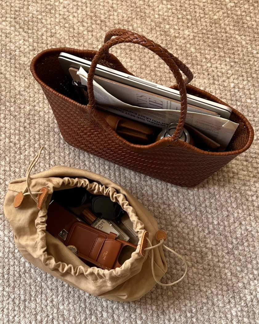 Braided leather bag