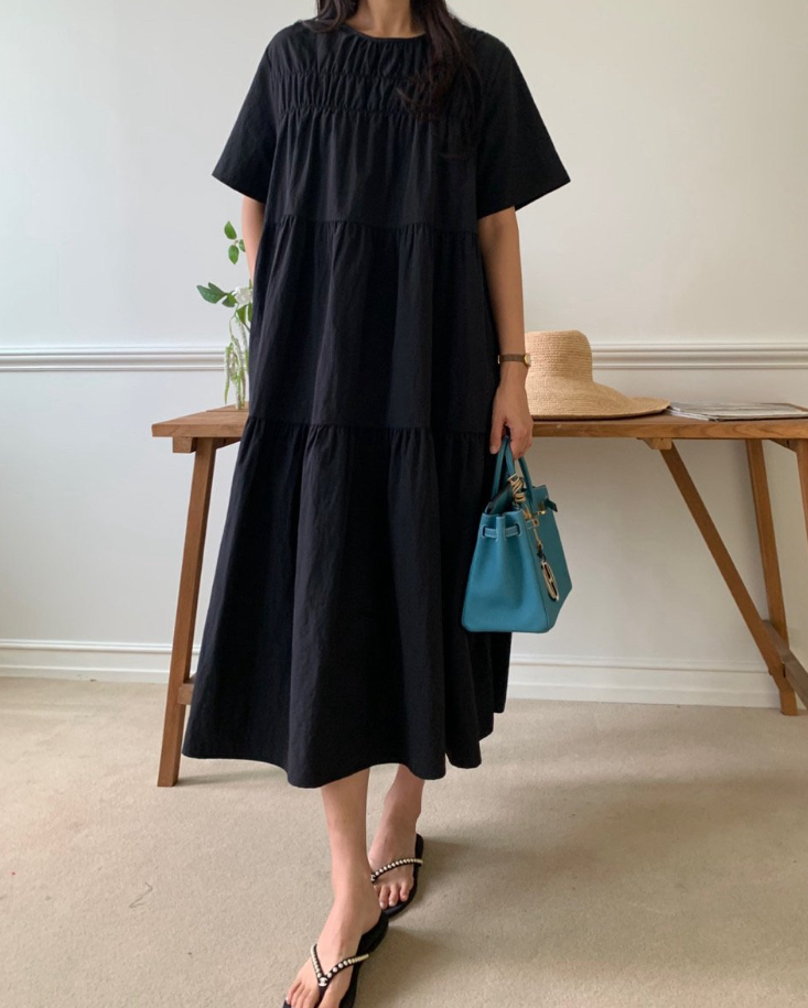 Nylon smocked dress