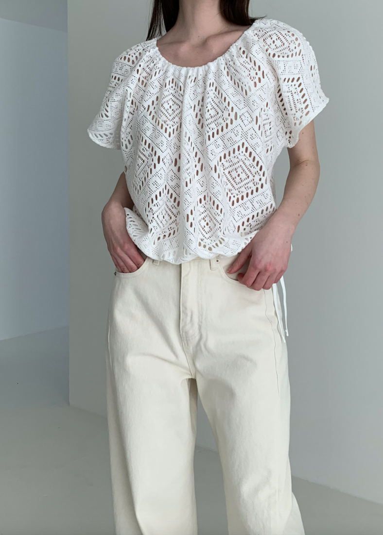 Eyelet knit top