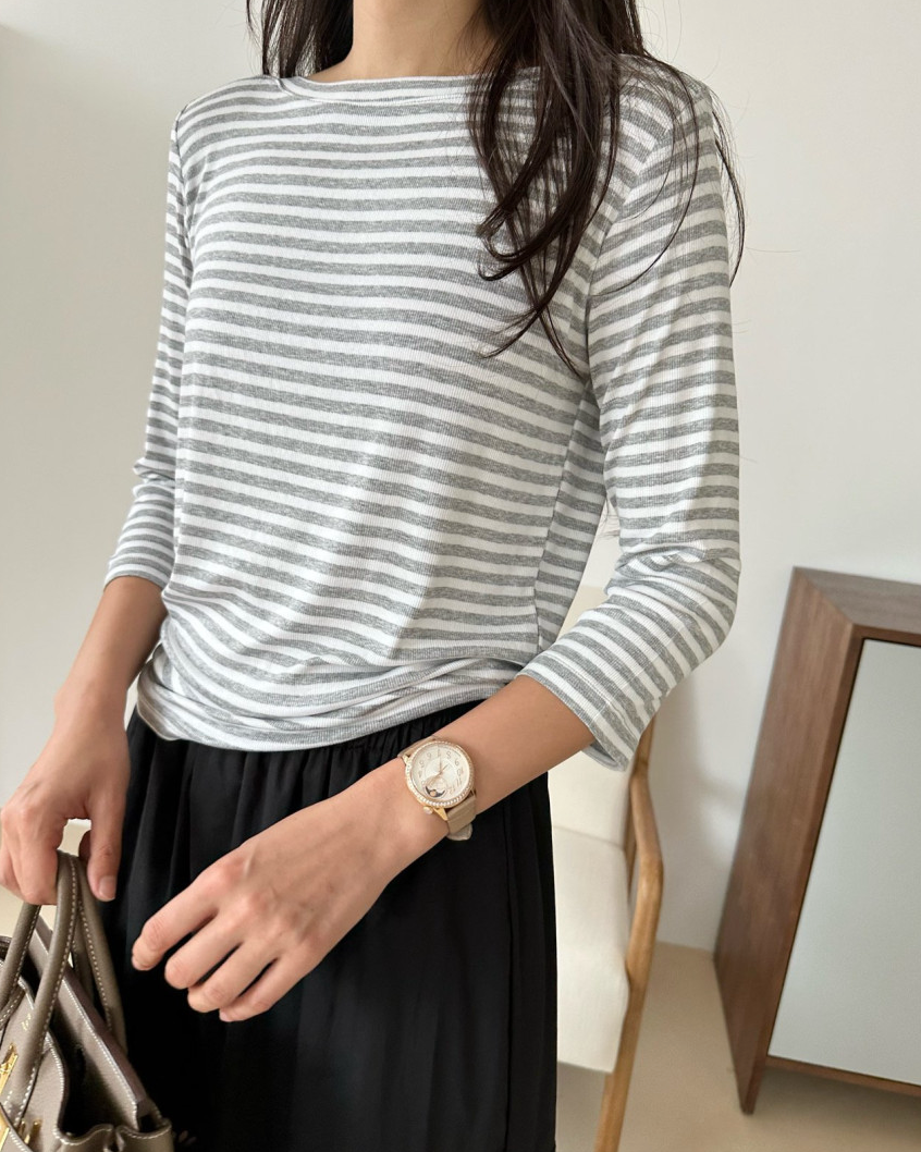 Boatneck striped tee
