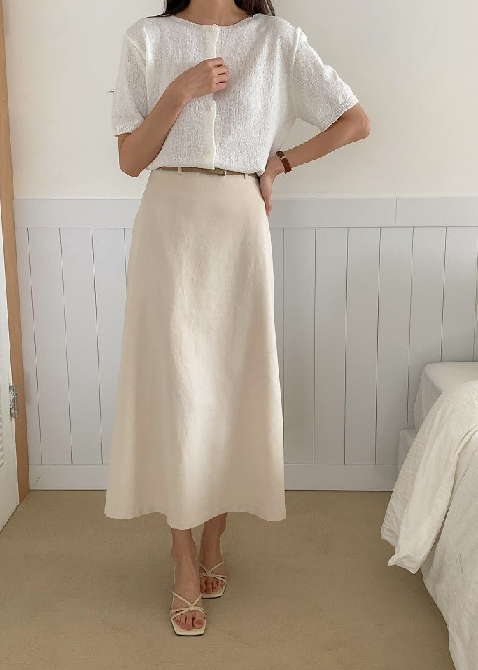 Cotton skirt with belt