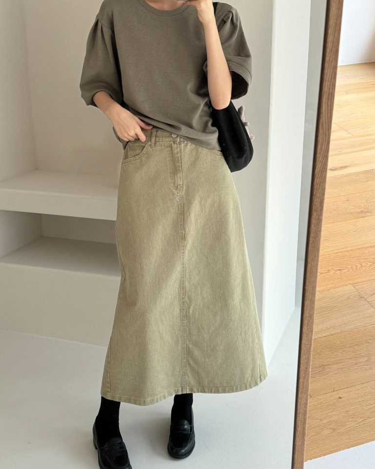 Bari A line cotton skirt