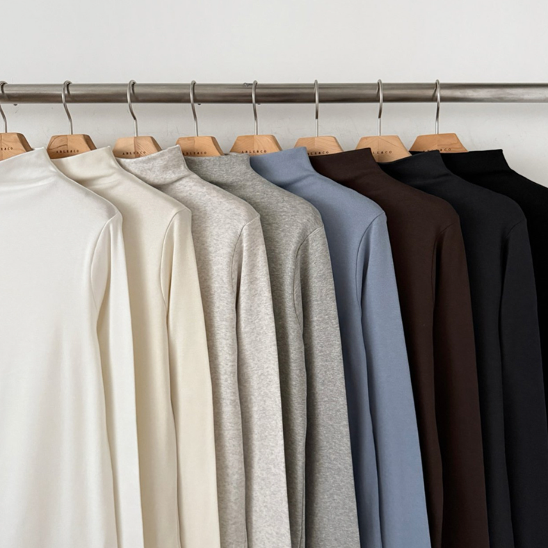 (F/W) Cotton-modal high neck top