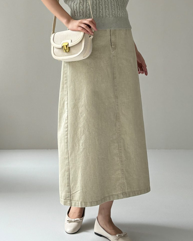Bari A line cotton skirt