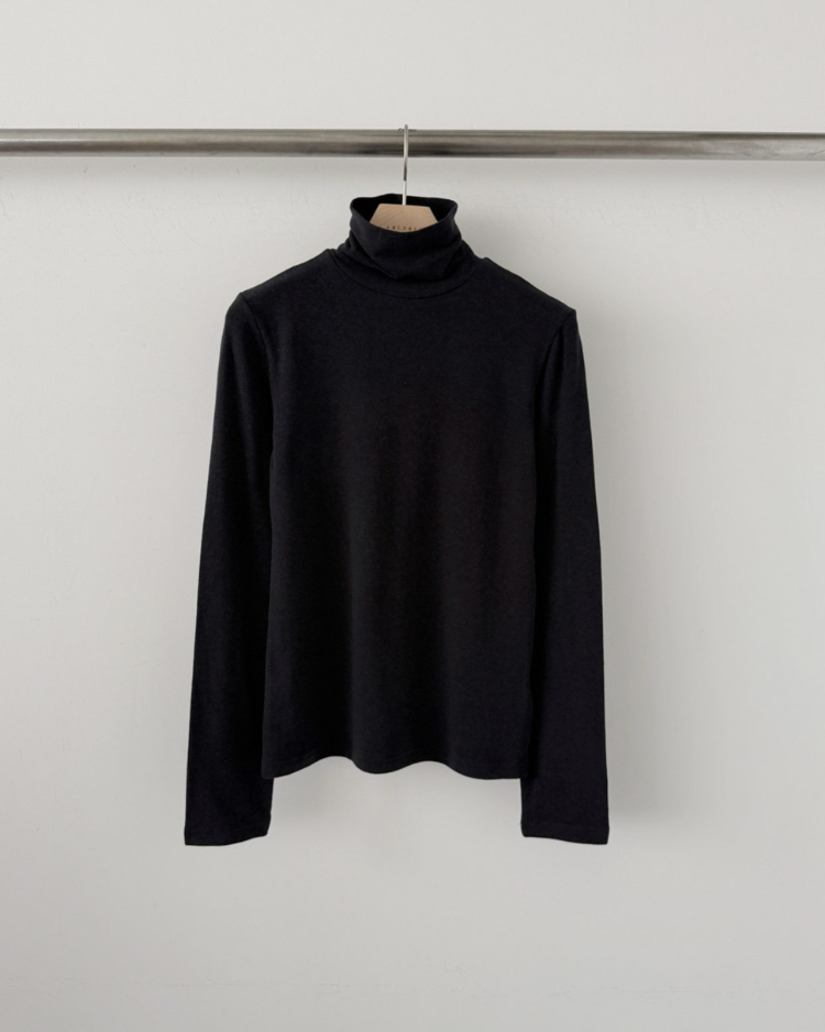(F/W) Wool tencel high neck top