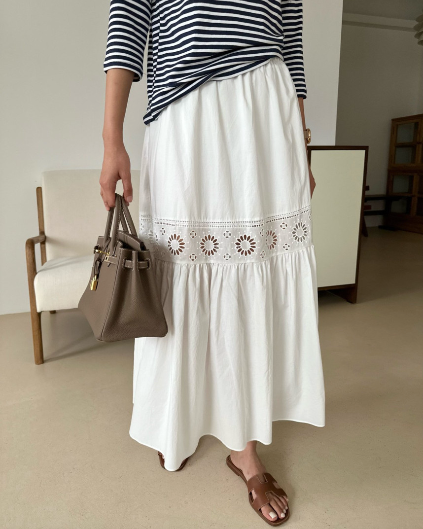 Eyelet Cotton skirt