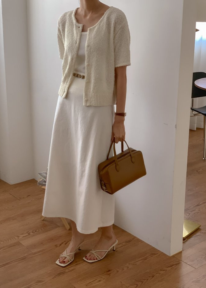 Cotton skirt with belt