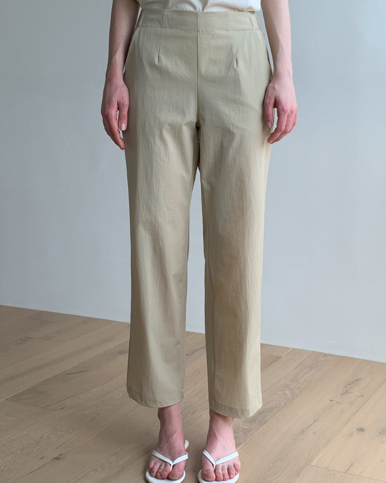 Nylon Straight-Leg Pants